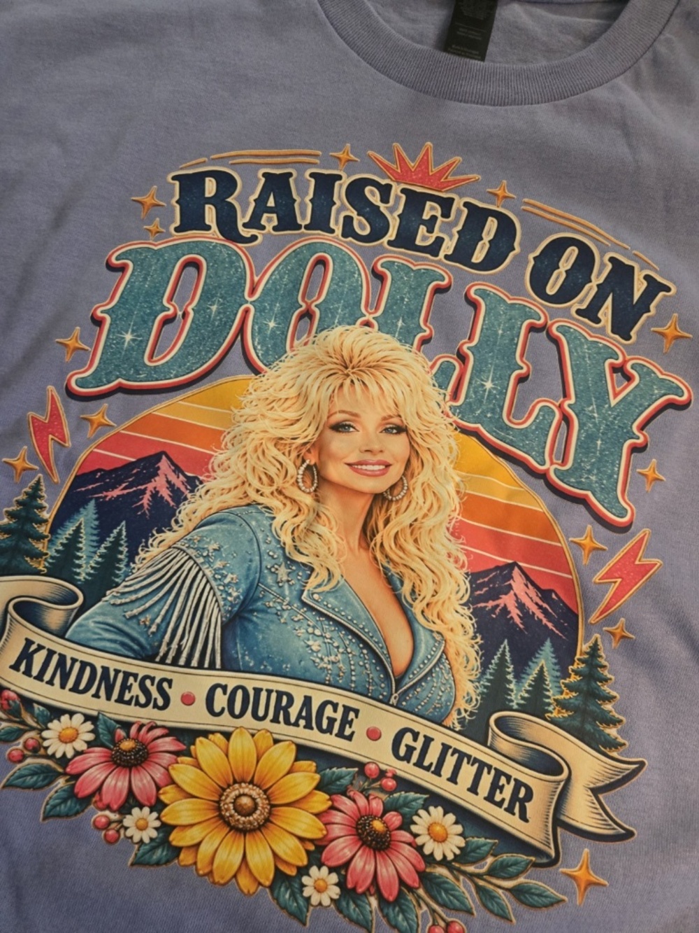 Dolly Parton Shirt Size X- Large Light Purple Raised on Dolly